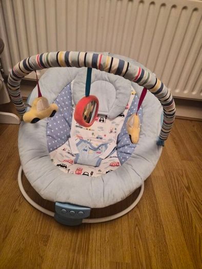 blue baby bouncer chair