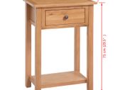 Console Table 50x32x75 cm Solid Oak Wood