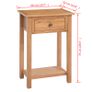 Console Table 50x32x75 cm Solid Oak Wood Image 2