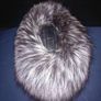 Silver fox hat with lamb leather, D18 post 7e Image 2