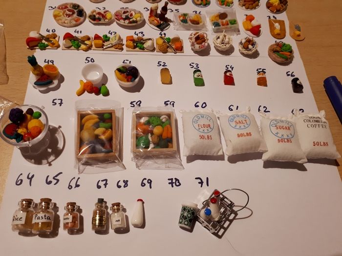 Handmade food miniatures for doll houses