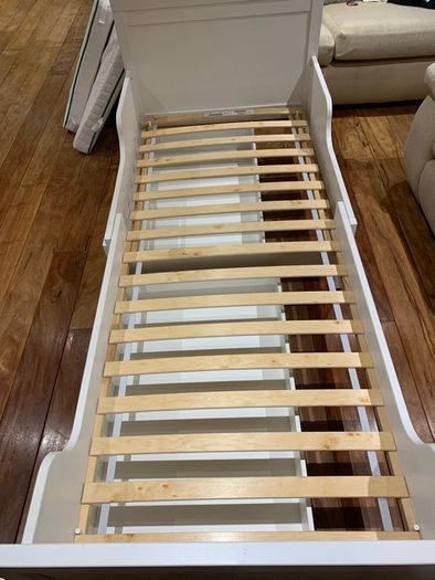 IKEA SUNDVIK Ext bed frame with slatted bed base, white, 80x200 cm