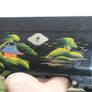 Vintage Japanese Music Jewelry Box Handpaint Black Lacqured 7" x 4,5" H-4" Image 2
