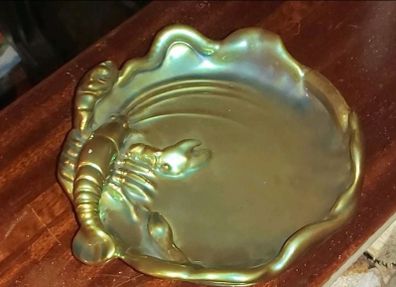 Antique rare Zsolnay Eozin lobster dish