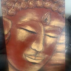 Two Large canvas Buddhas