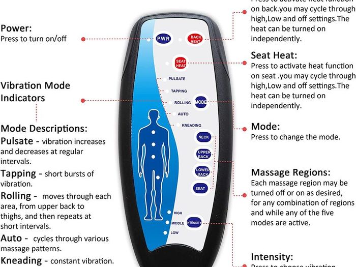 Back Massager for Pain- Massage Chair with 10 Vibration Motors,Chair Massager, Massage Chair Pad for Back, Gifts for Women,Men,Dad,Mom, Him