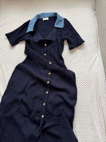 Sandro Navy knit dress