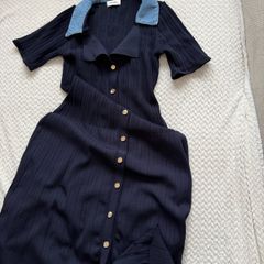 Sandro Navy knit dress