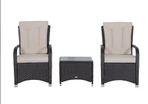 Sofa 3PC Rattan-set Brown and Cream with Cover
