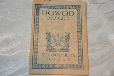 Vintage 1924 Polish ID Card