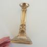 Vintage brass column candlesticks pair Image 4