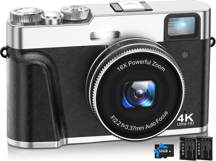 Digital Camera 4k 48mp Autofocus Video Camera With 32g Card 2 Batteries ...