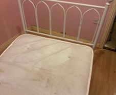 white Metal Single Bedframe