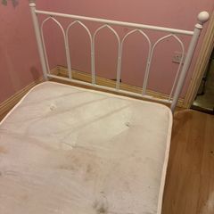 white Metal Single Bedframe