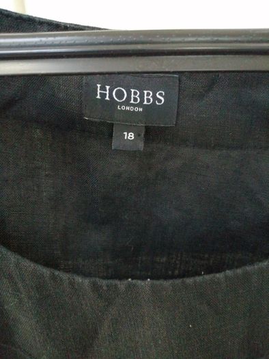 Hobbs Black Linen Top Size 18