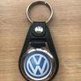 Synthetic leather Volkswagen keyring with shopping trolley token/coin Image 2