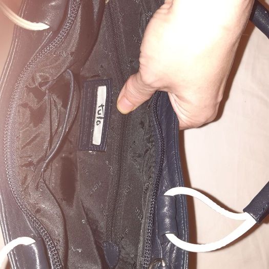 Tula handbag navy cream details