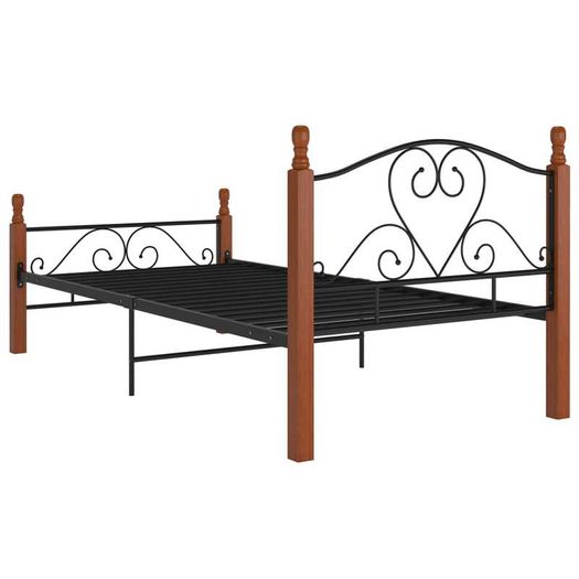 Bed Frame Black Metal 100x200 cm