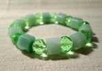 CLEARANCE Stunning green aventurine & crystal bracelet on elastic