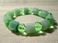 main image for ad CLEARANCE Stunning green aventurine &amp; crystal bracelet on elastic