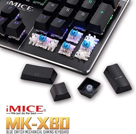 New IMICE MK-X80 USB Wired Luminous Lit Mechanical Gaming Keyboard Black