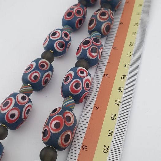 Antique Venetian Style Thousand Eye Glass Big Beads Necklace