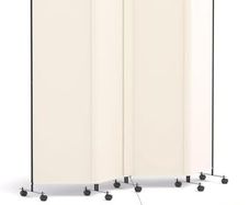 4 Panel Room Divider Folding Privacy Screen, Freestanding Room Partition with Lockable Wheels, Portable