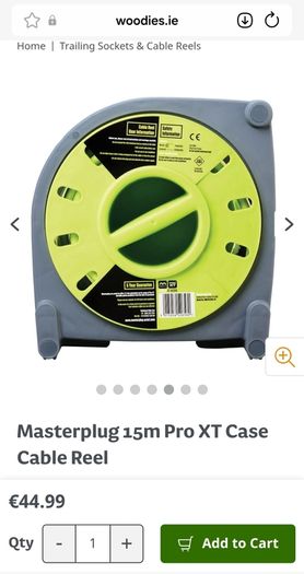 Masterplug 15m Pro XT Case 4 Socket Cable Reel