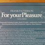 FRANK PATTERSON. FOR YOUR PLEASURE VOL. 2  1978 Irish Pressing. Philips Records. LP. Vinyl. Record. Album. Made in Ireland. Image 6