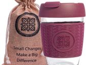 Funk My World - Burgundy Eco-Friendly Travel Mug Borosilicate Glass - 12oz Barrister Friendly
