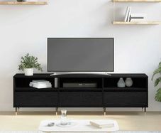 TV Cabinet Black Oak 150 x 30 x 45 cm Engineered Wood