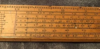 Navigational GUNTER Ruler. Rare Item. Circa 1840s