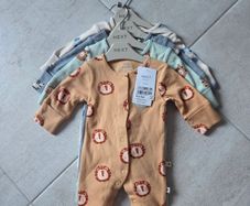 First Size (Newborn), With Tags 4 Next Animal Print Sleepsuits