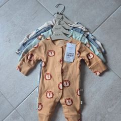 First Size (Newborn), With Tags 4 Next Animal Print Sleepsuits