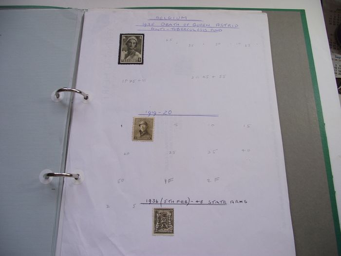 A collection of Belgian stamps on pages in binder (1893-1998)