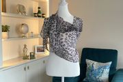 Light Pink &amp; Black Leopard Print Shawl / Scarf