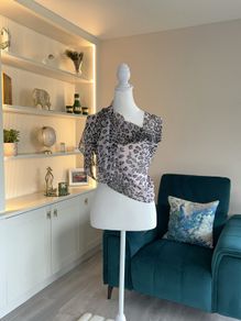 Light Pink & Black Leopard Print Shawl / Scarf