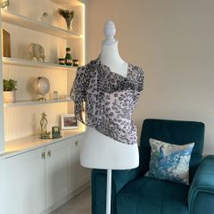 Light Pink & Black Leopard Print Shawl / Scarf