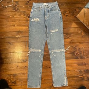 Primark boyfriend slouch denim jeans size UK 6 with tips