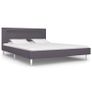 Bed Frame with LED Grey Fabric 135x190 cm Image 2