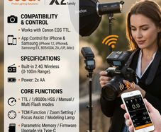 Godox X2T-C TTL Flash Trigger for Canon  Wireless HSS Transmitter
