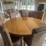 Solid Oak Table and 8 leather chairs Image 2