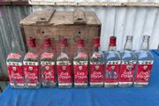 Old Cork Dry Gin crate and 9 bottles
