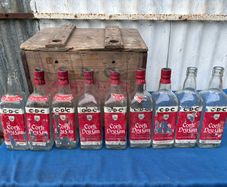 Old Cork Dry Gin crate and 9 bottles