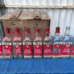 Old Cork Dry Gin crate and 9 bottles