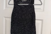 GUESS Designer Women's Knit Sleeveless Top in Sparkly Black - Size UK 8