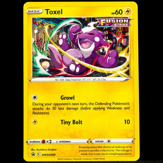 Toxel SWSH209 Cosmos Rare Holo SWSH Black Star Promo Pokemon Card Swirl