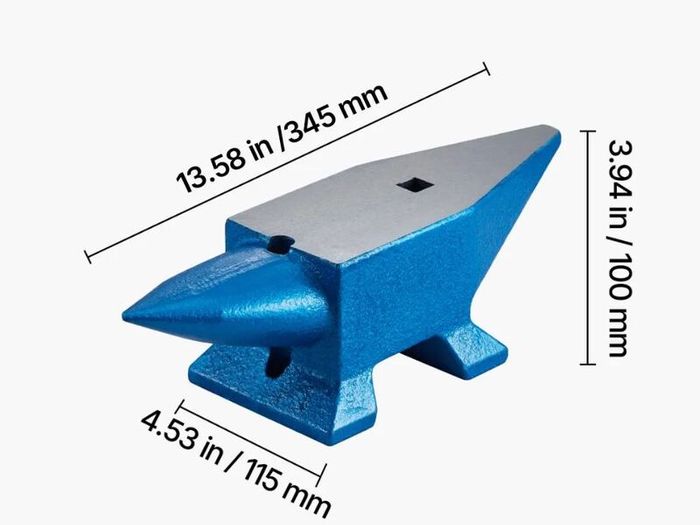 Single Horn Anvil 22Lbs Steel Anvil Blacksmith for Sale Forge Steel Tools with Round and Square Hole and Equipment Anvil Rugged Blacksmith Jewelers Durable and Robust Metalsmith Tool