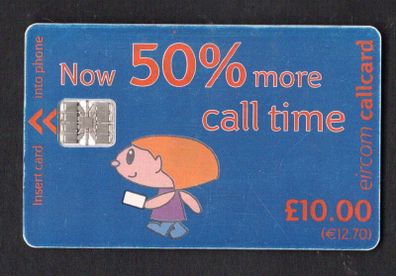2001 Ireland IR10 plus 50% free "Simply Talk" Callcards were final definitive range (Schlumberger OP Science) Call Card used