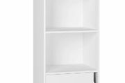 BRAND NEW Bookshelf Storage Unit 4 Cubes Wooden Free Standing Cabinet Display Shelves Organize with Door Legs White for Home and Office